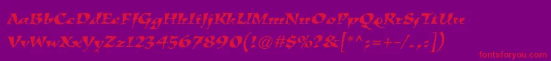 KigalistdItalic Font – Red Fonts on Purple Background