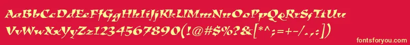 KigalistdItalic Font – Yellow Fonts on Red Background