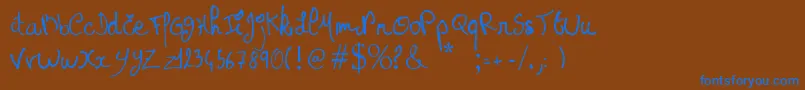 Princessemuffin Font – Blue Fonts on Brown Background
