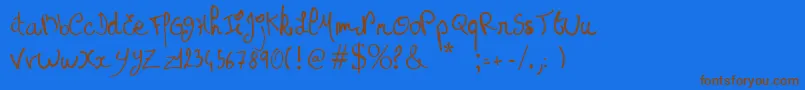 Princessemuffin Font – Brown Fonts on Blue Background