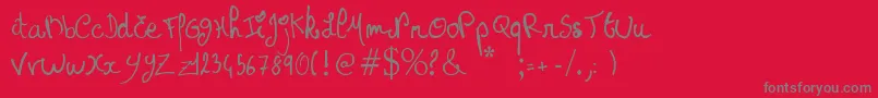 Princessemuffin Font – Gray Fonts on Red Background