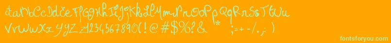 Princessemuffin Font – Green Fonts on Orange Background