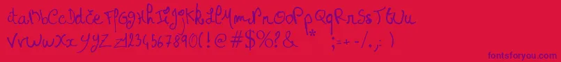 Princessemuffin Font – Purple Fonts on Red Background