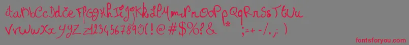 Princessemuffin Font – Red Fonts on Gray Background