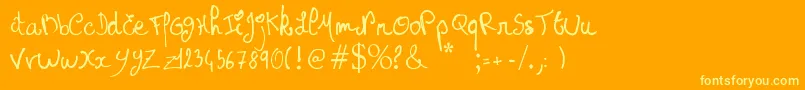 Princessemuffin Font – Yellow Fonts on Orange Background