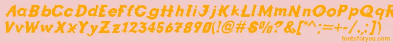 Grappa ffy-Schriftart – Orangefarbene Schriften auf rosa Hintergrund