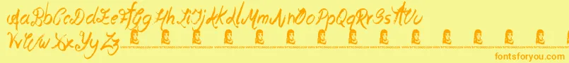 OliverRichards Font – Orange Fonts on Yellow Background