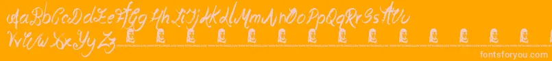 OliverRichards Font – Pink Fonts on Orange Background