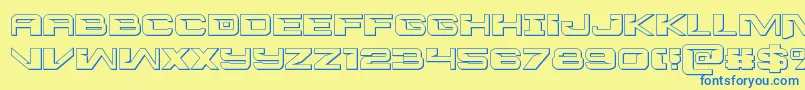 Interdiction3D Font – Blue Fonts on Yellow Background