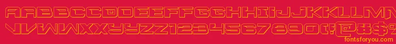 Interdiction3D Font – Orange Fonts on Red Background