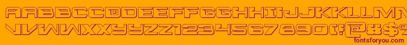 Interdiction3D Font – Purple Fonts on Orange Background