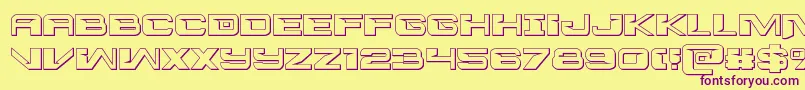 Interdiction3D Font – Purple Fonts on Yellow Background