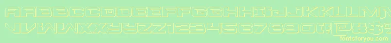 Interdiction3D Font – Yellow Fonts on Green Background