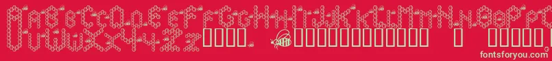 Bzzzbee Font – Green Fonts on Red Background