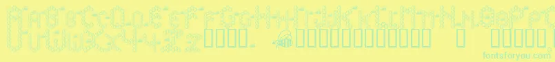 Bzzzbee-Schriftart – Grüne Schriften auf gelbem Hintergrund
