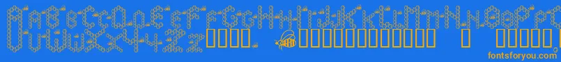 fuente Bzzzbee – Fuentes Naranjas Sobre Fondo Azul