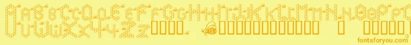Bzzzbee Font – Orange Fonts on Yellow Background