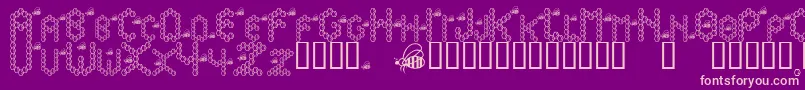 Bzzzbee-fontti – vaaleanpunaiset fontit violetilla taustalla