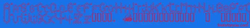 Bzzzbee Font – Red Fonts on Blue Background