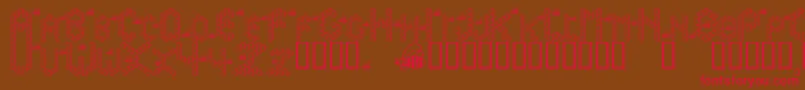 Bzzzbee-Schriftart – Rote Schriften auf braunem Hintergrund