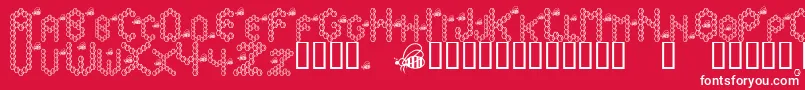 Bzzzbee Font – White Fonts on Red Background