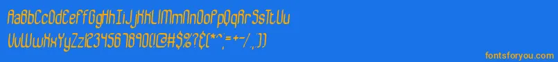 BewilderBrk-Schriftart – Orangefarbene Schriften auf blauem Hintergrund
