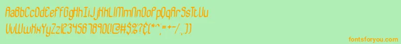 BewilderBrk-Schriftart – Orangefarbene Schriften auf grünem Hintergrund