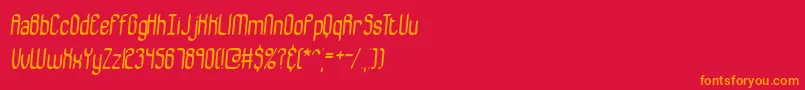 BewilderBrk-Schriftart – Orangefarbene Schriften auf rotem Hintergrund