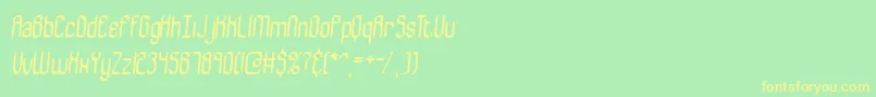 フォントBewilderBrk – 黄色の文字が緑の背景にあります