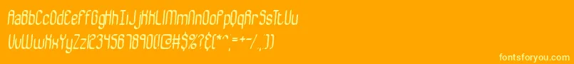 Weitere Informationen zur BewilderBrk-Schriftart BewilderBrk-Schriftart – Gelbe Schriften auf orangefarbenem Hintergrund
