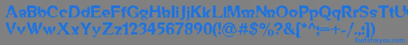 フォントDsMechanicalBold – 灰色の背景に青い文字