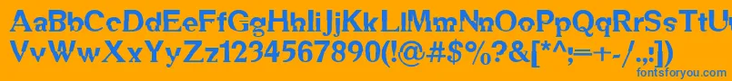 フォントDsMechanicalBold – オレンジの背景に青い文字