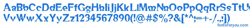 フォントDsMechanicalBold – 白い背景に青い文字