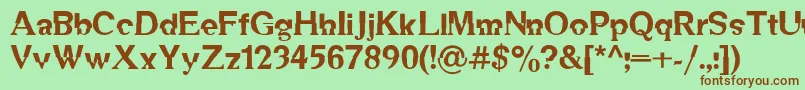 DsMechanicalBold Font – Brown Fonts on Green Background