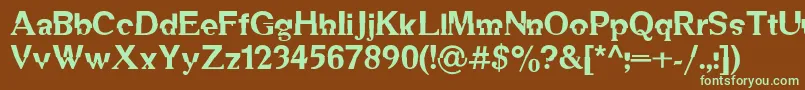 DsMechanicalBold Font – Green Fonts on Brown Background