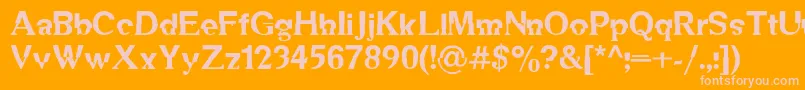 Czcionka DsMechanicalBold – różowe czcionki na pomarańczowym tle