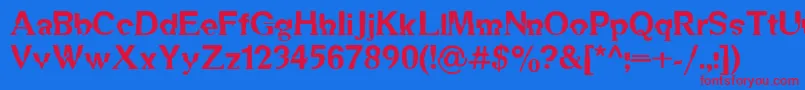 DsMechanicalBold Font – Red Fonts on Blue Background