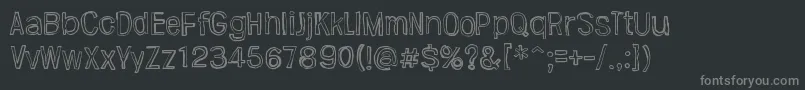 Fonte Jugglingoose – fontes cinzas em um fundo preto