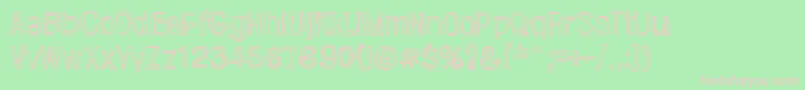 Saiba mais sobre a fonte Jugglingoose Fonte Jugglingoose – fontes rosa em um fundo verde