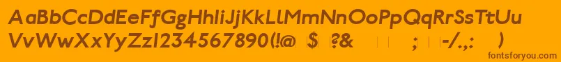 PaddingtonBoldItalic-fontti – ruskeat fontit oranssilla taustalla