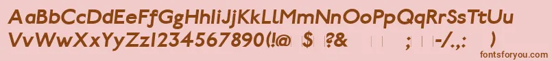 PaddingtonBoldItalic-Schriftart – Braune Schriften auf rosa Hintergrund