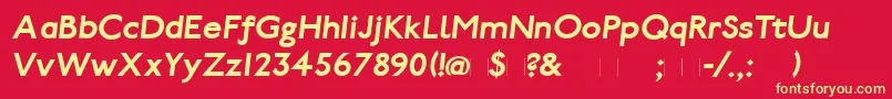 PaddingtonBoldItalic Font – Yellow Fonts on Red Background