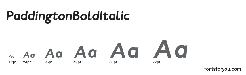Размеры шрифта PaddingtonBoldItalic