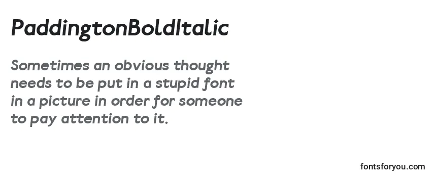 PaddingtonBoldItalic Font