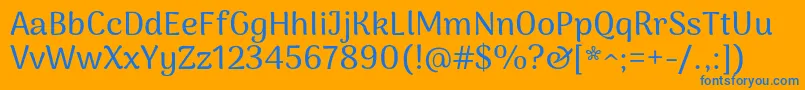 ArimakoshiMedium Font – Blue Fonts on Orange Background