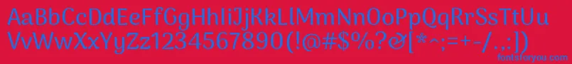 ArimakoshiMedium Font – Blue Fonts on Red Background