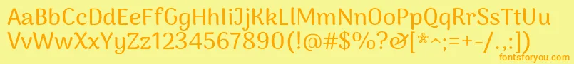 ArimakoshiMedium Font – Orange Fonts on Yellow Background