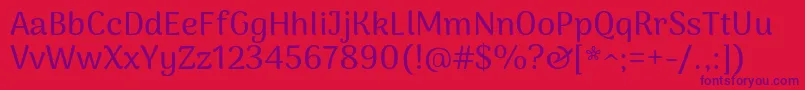 ArimakoshiMedium Font – Purple Fonts on Red Background