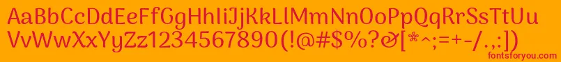 ArimakoshiMedium Font – Red Fonts on Orange Background
