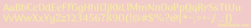 ArimakoshiMedium Font – Yellow Fonts on Pink Background